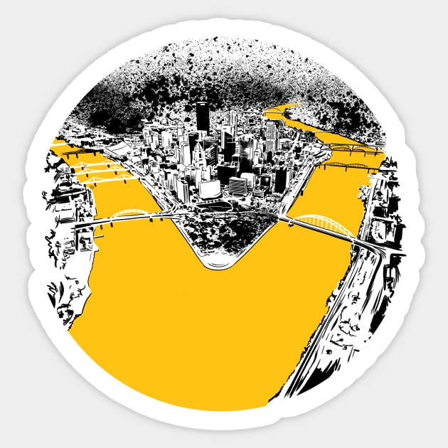 Pittsburgh Three Rivers Sticker by polliadesign